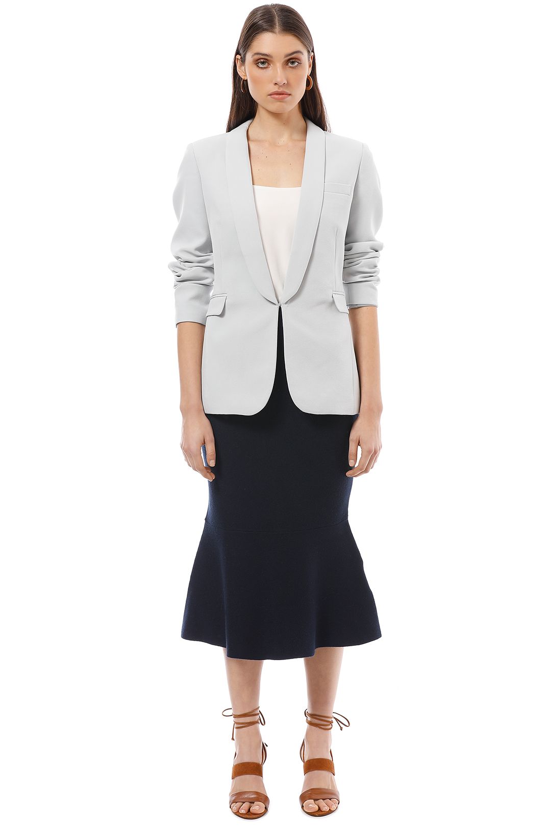 Friend of Audrey - Alma Fitted Blazer - Blue - Front