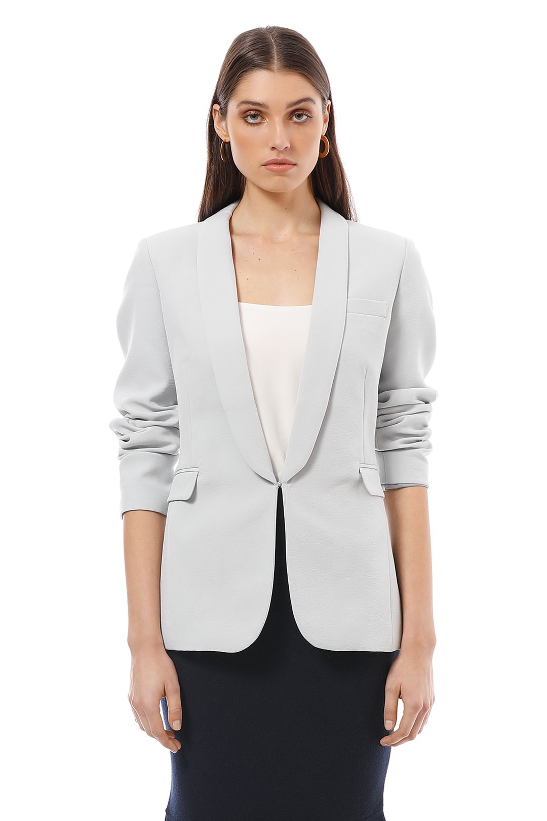 Friend of Audrey - Alma Fitted Blazer - Blue - Front Detail