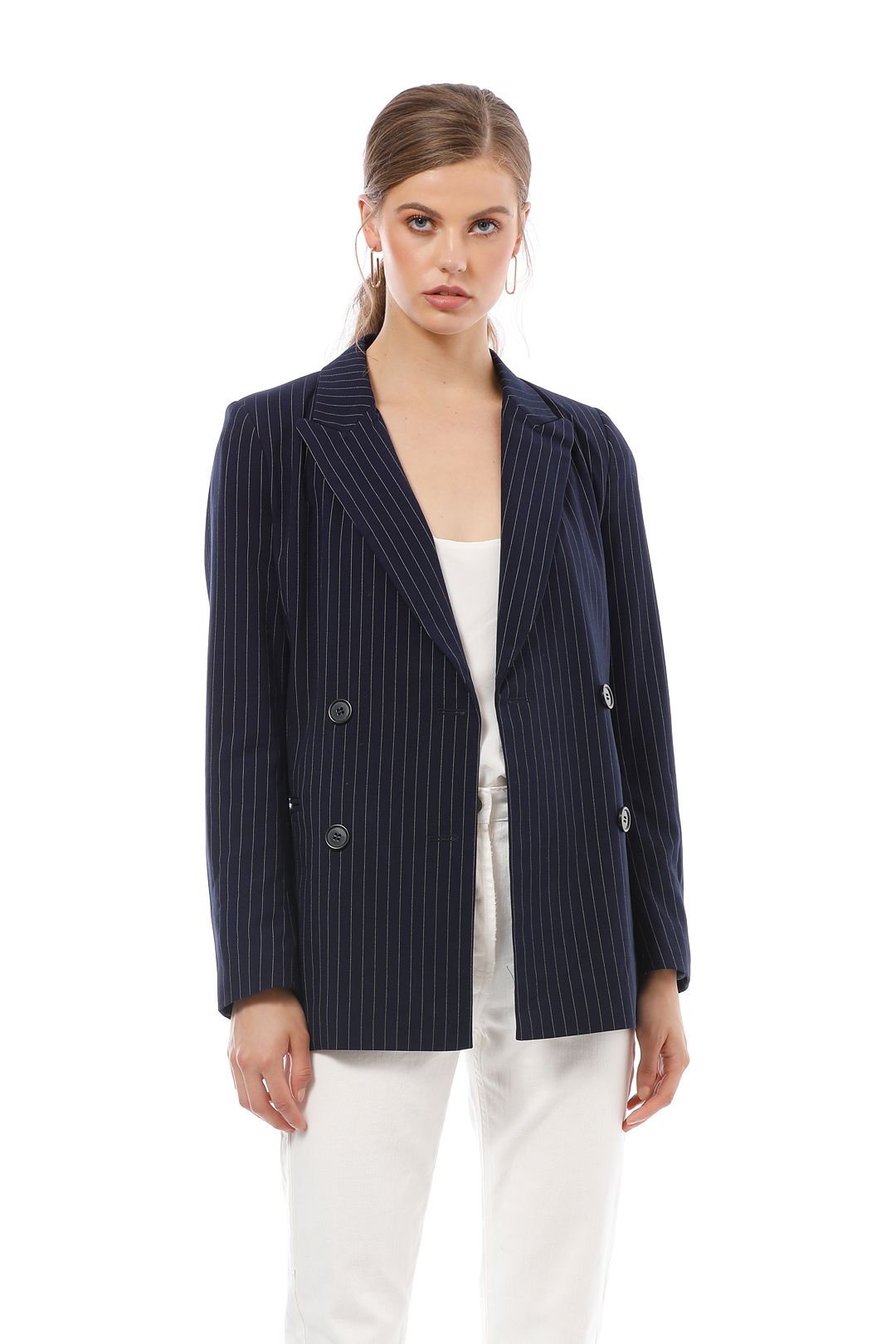Cecile Navy Striped Blazer by Friend of Audrey for Hire