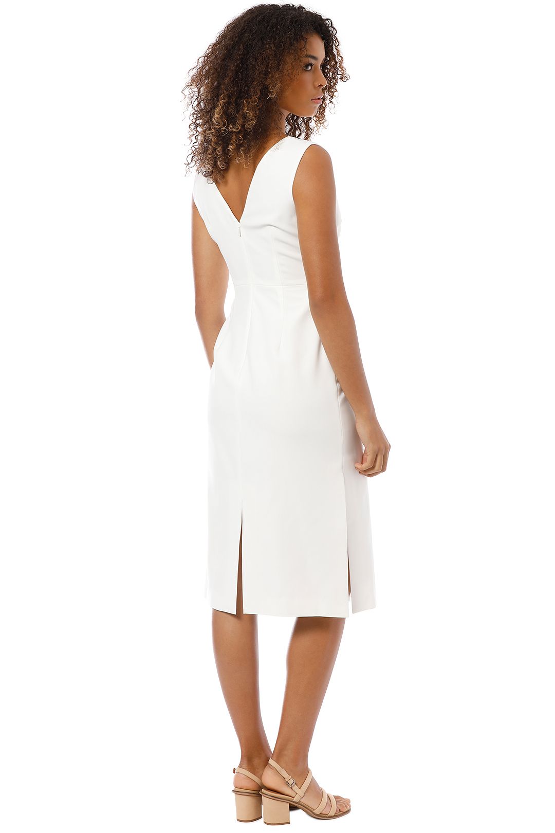 Friend of Audrey - Dylan Buttoned Dress - White - Back