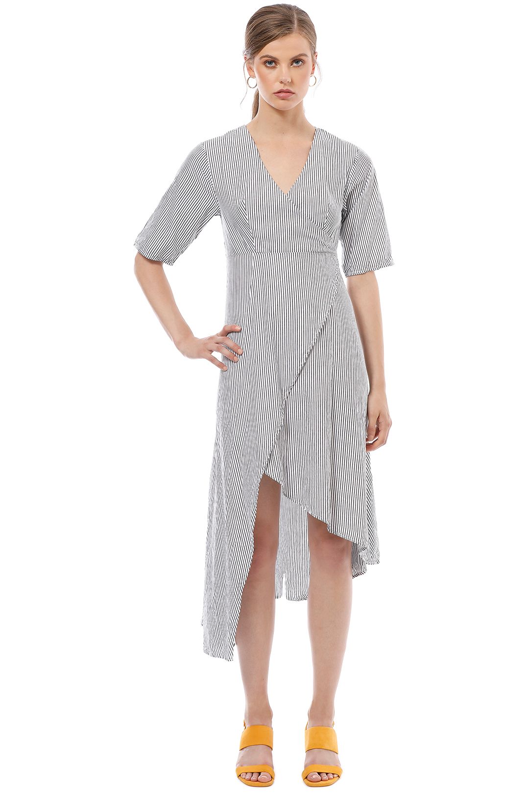 Friend of Audrey - French Riviera Striped Wrap Dress - Stripe - Front