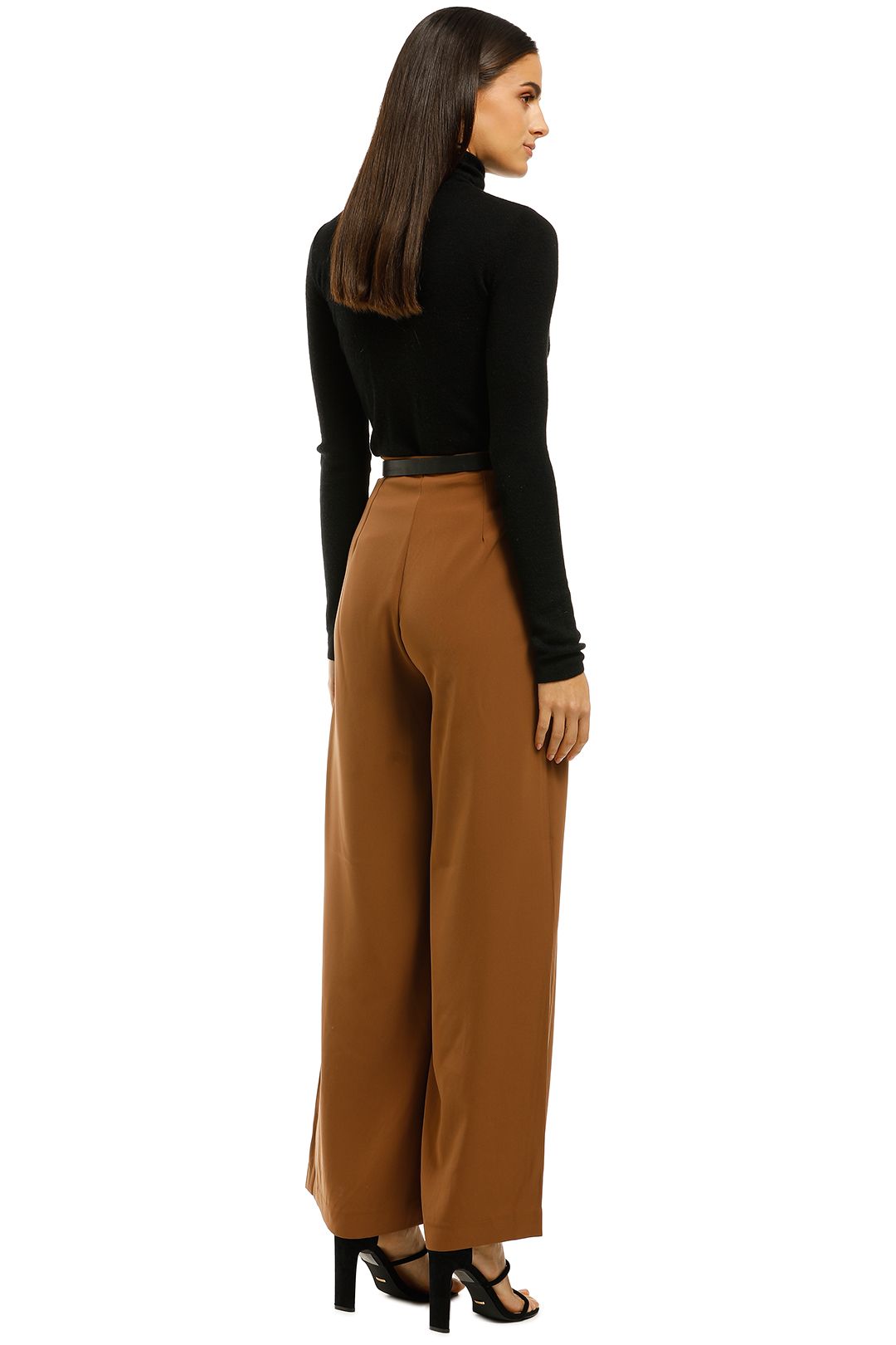 Friend of Audrey - Pleated Wide Pant - Tan - Back