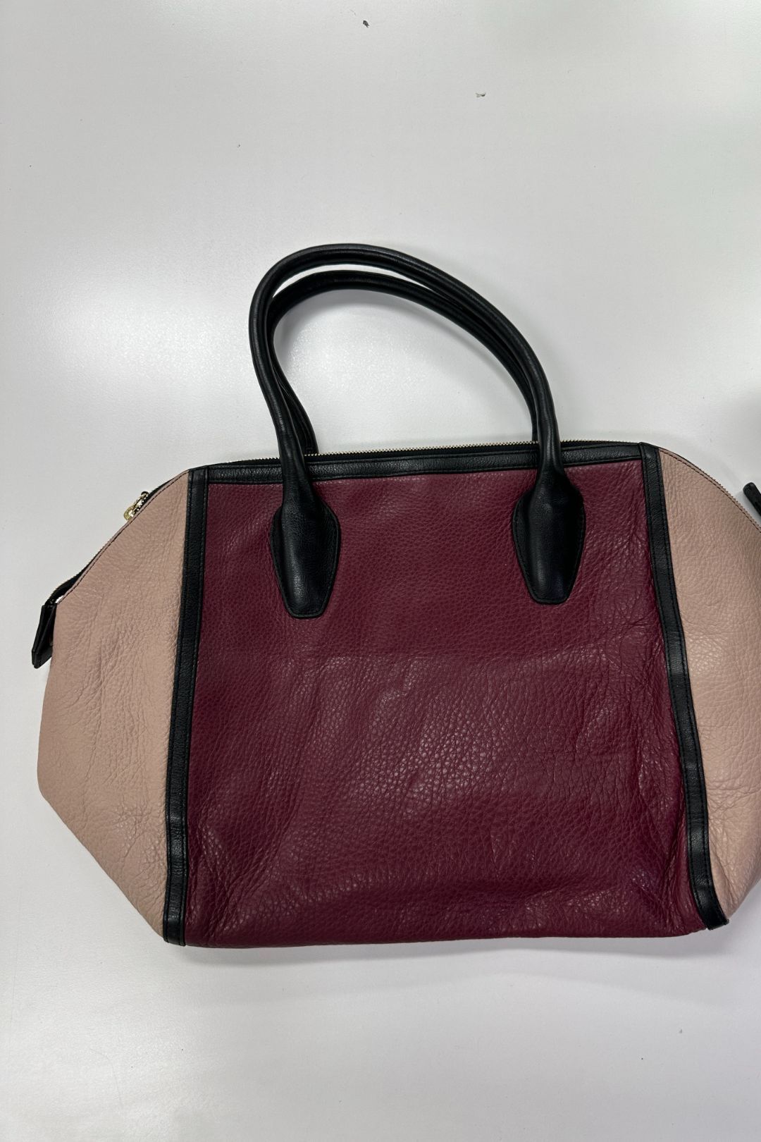 Furla Bi Color Pebbled Leather Satchel 