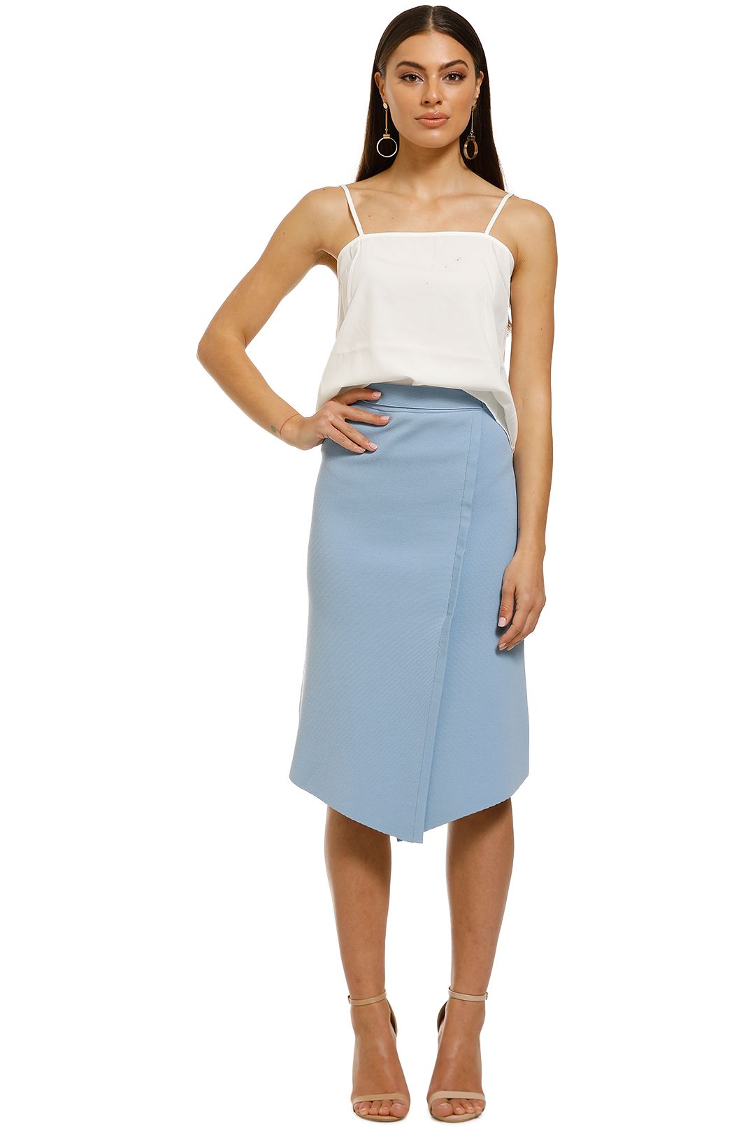 FWRD-The-Label-Alena-Crepe-Knit-Skirt-Opal-Front