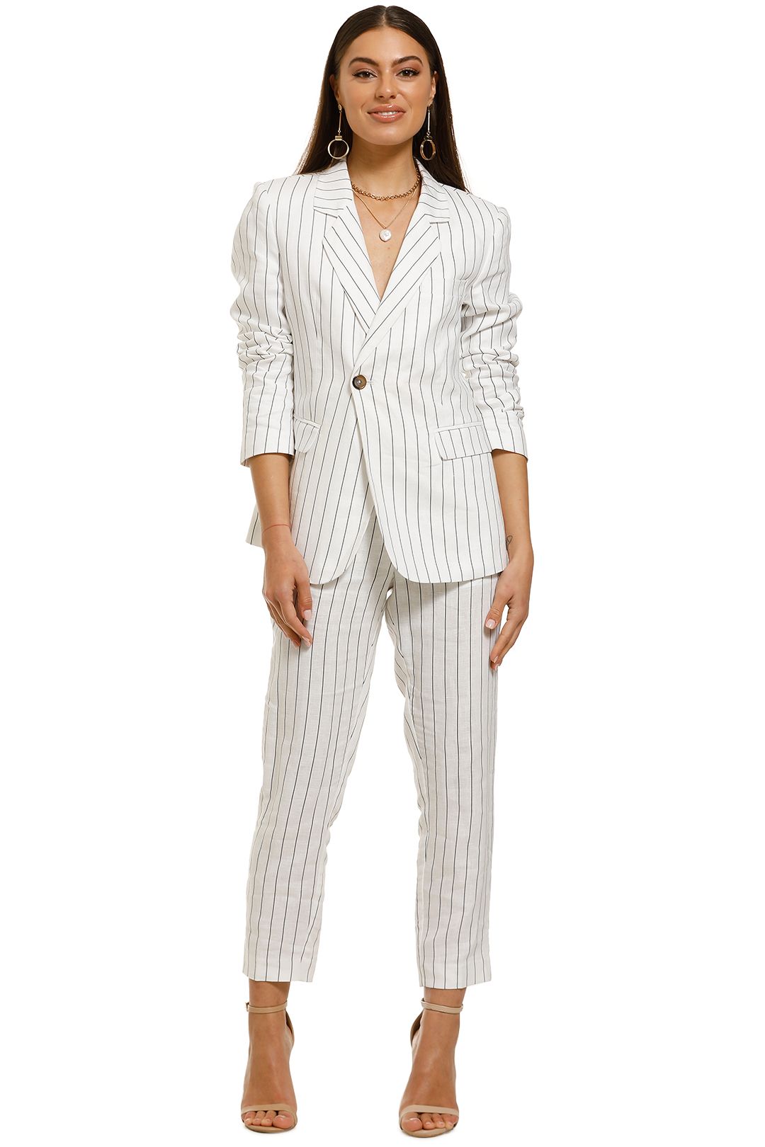 FWRD-The-Label-Cecilia-Jacket-and-Pant-Set-Black-White-Stripe-Front