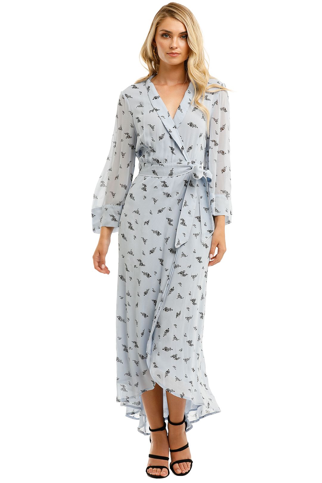 Ganni-Printed-Georgette-LS-Long-Wrap-Dress-Brunnera-Blue-Front