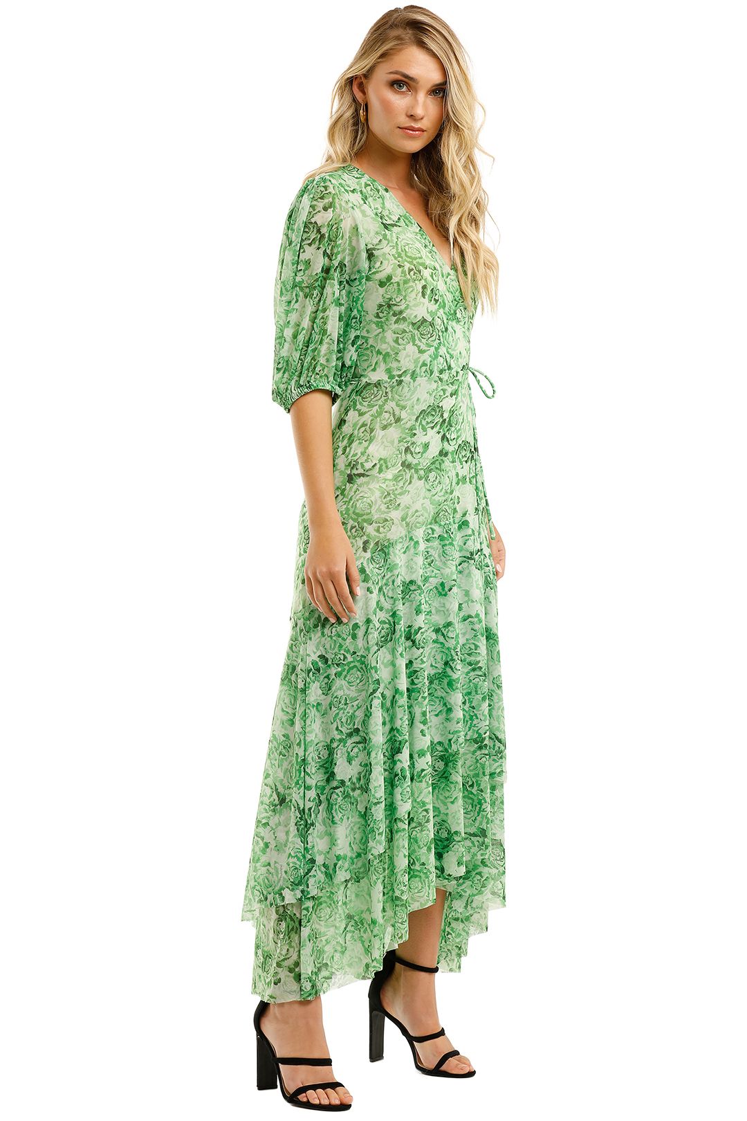 Ganni-Printed-Mesh-Long-Dress-Island-Green-Side