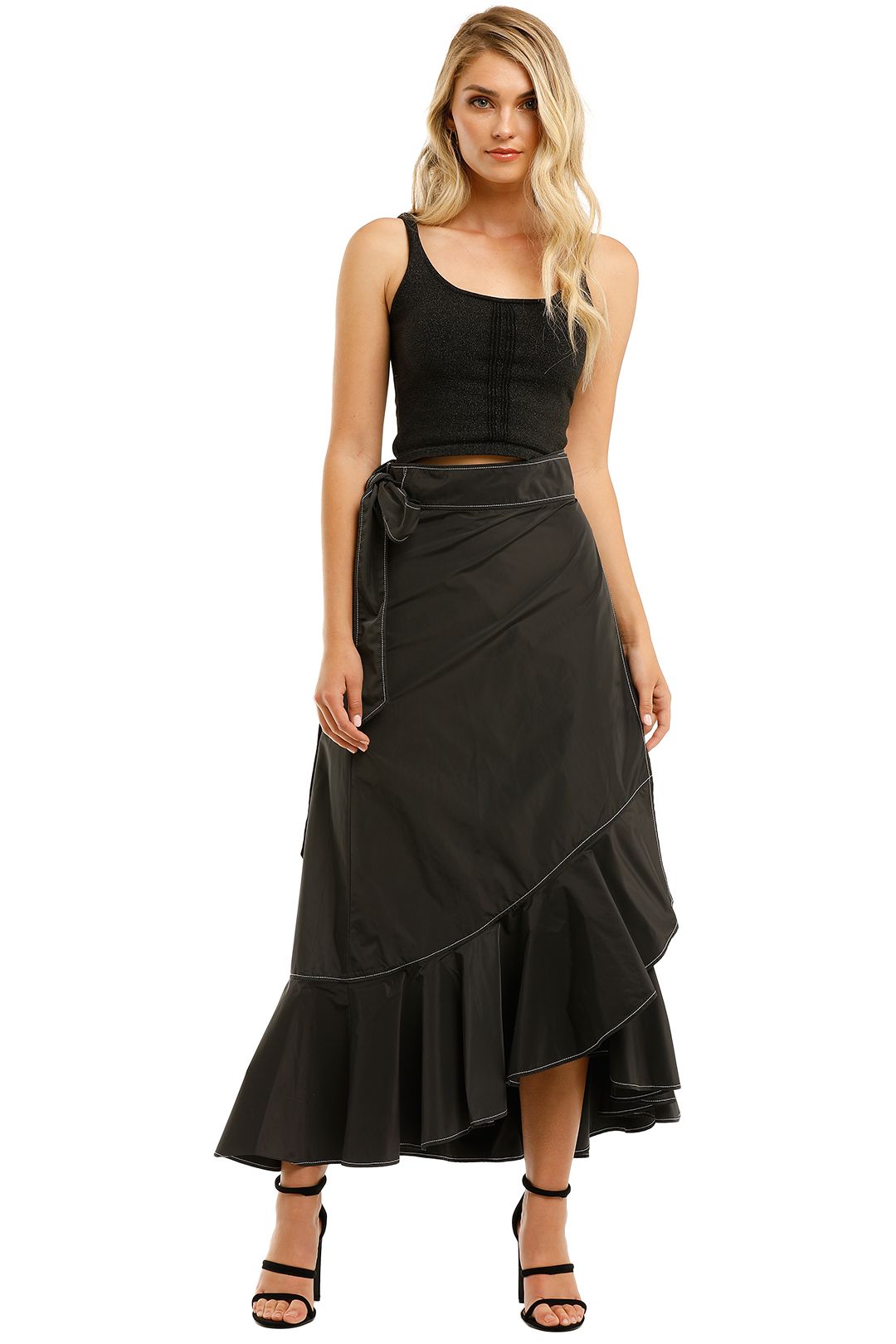 Ganni-Recycled-Long-Skirt-Phantom-Front