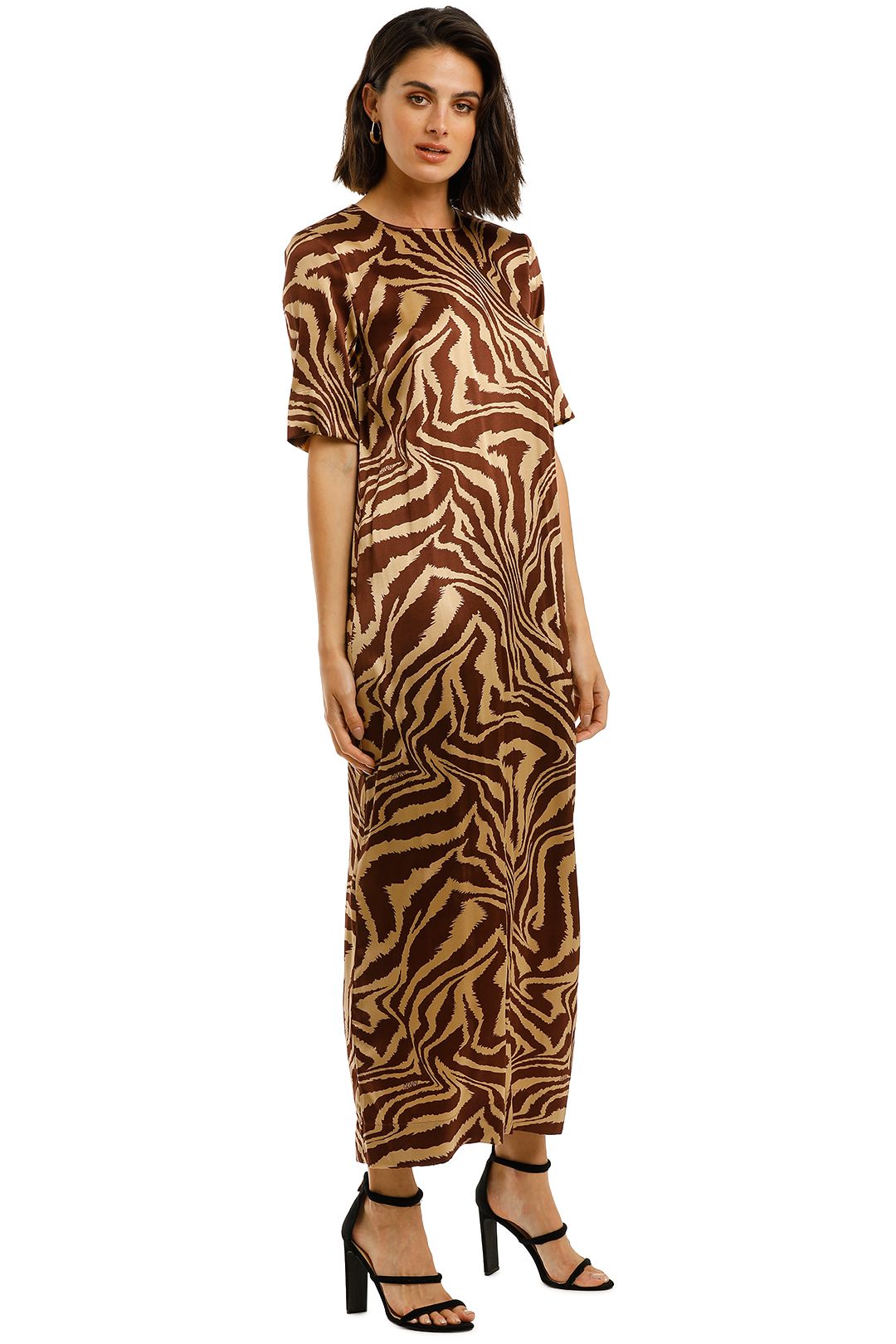 Ganni-Silk-Printed-Long-Dress-Tannin-Side