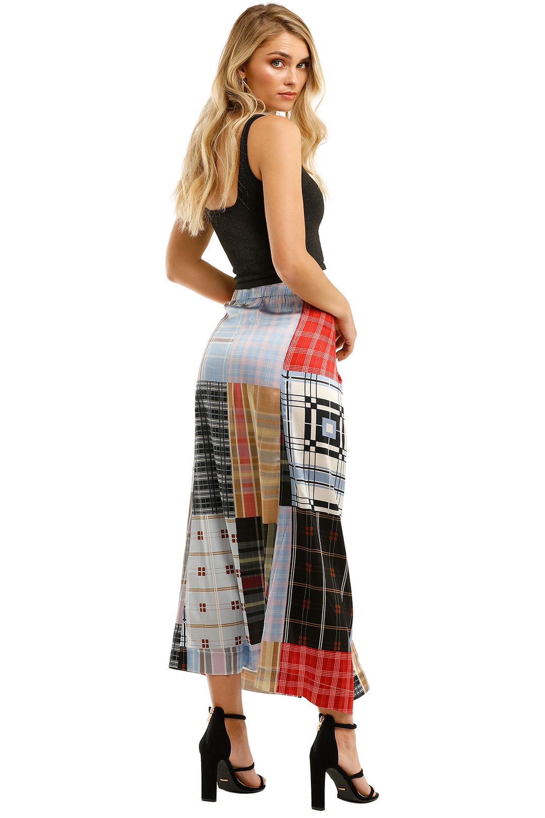 Ganni-Silk-Stretch-Satin-Long-Skirt-Forever-Blue-Back