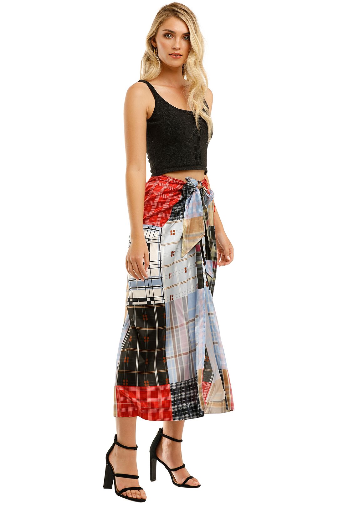 Ganni-Silk-Stretch-Satin-Long-Skirt-Forever-Blue-Side