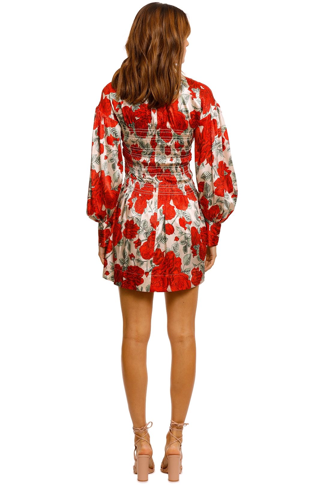 Ganni Brazilian Sand Silk Satin Mini Dress floral