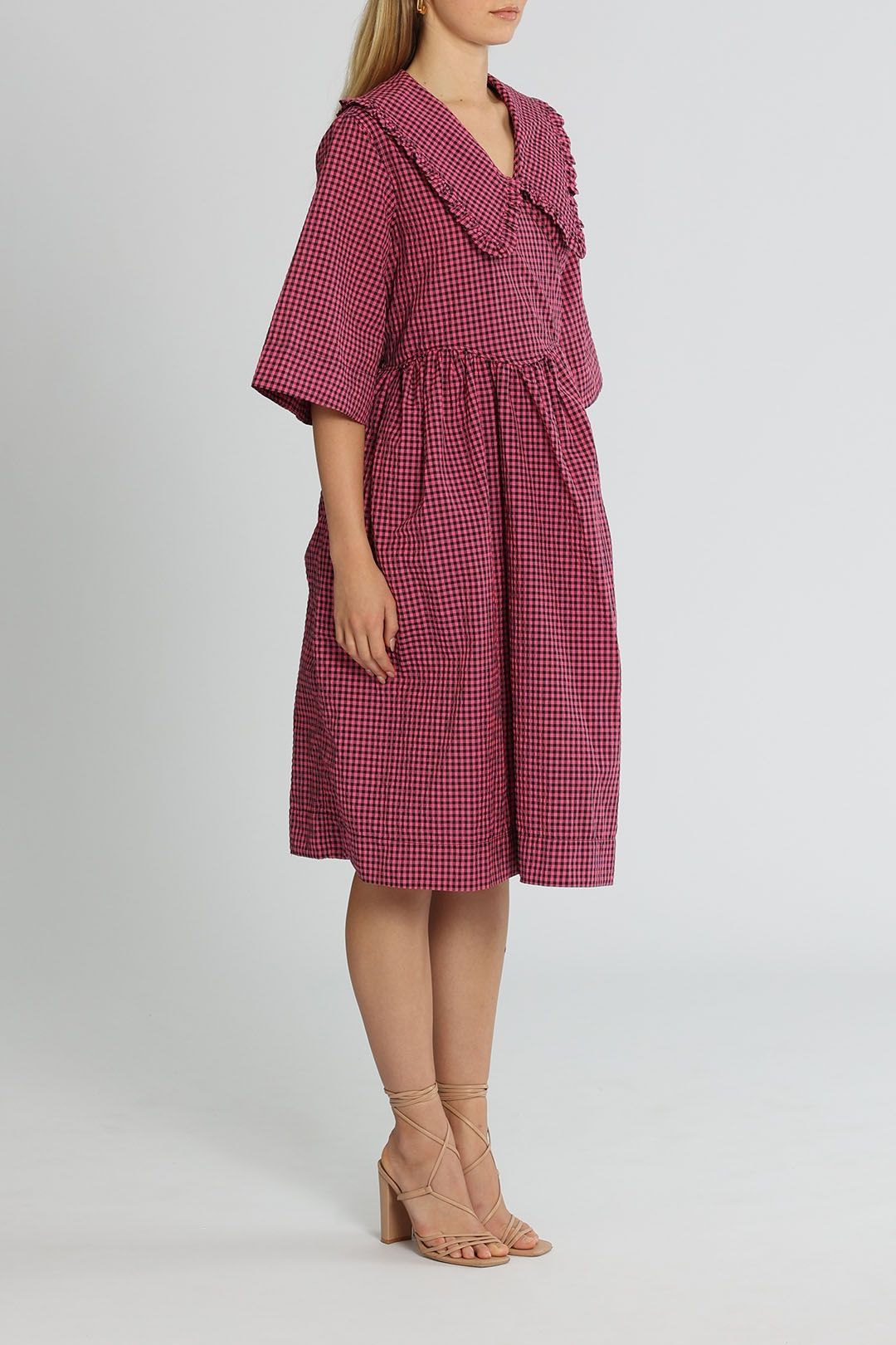 Ganni Carmine Dress Flared Sleeves