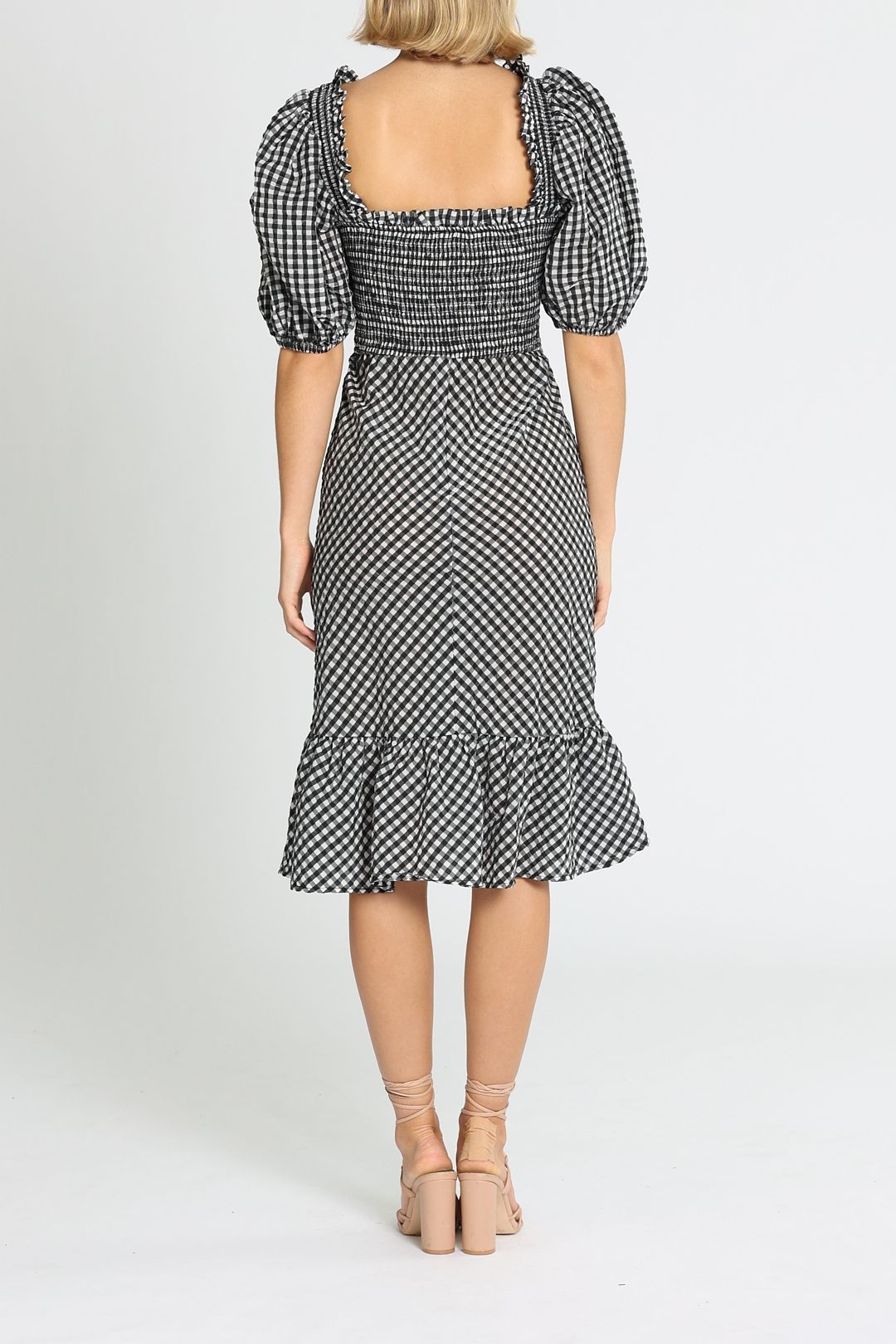 Ganni Checkered Dress Midi