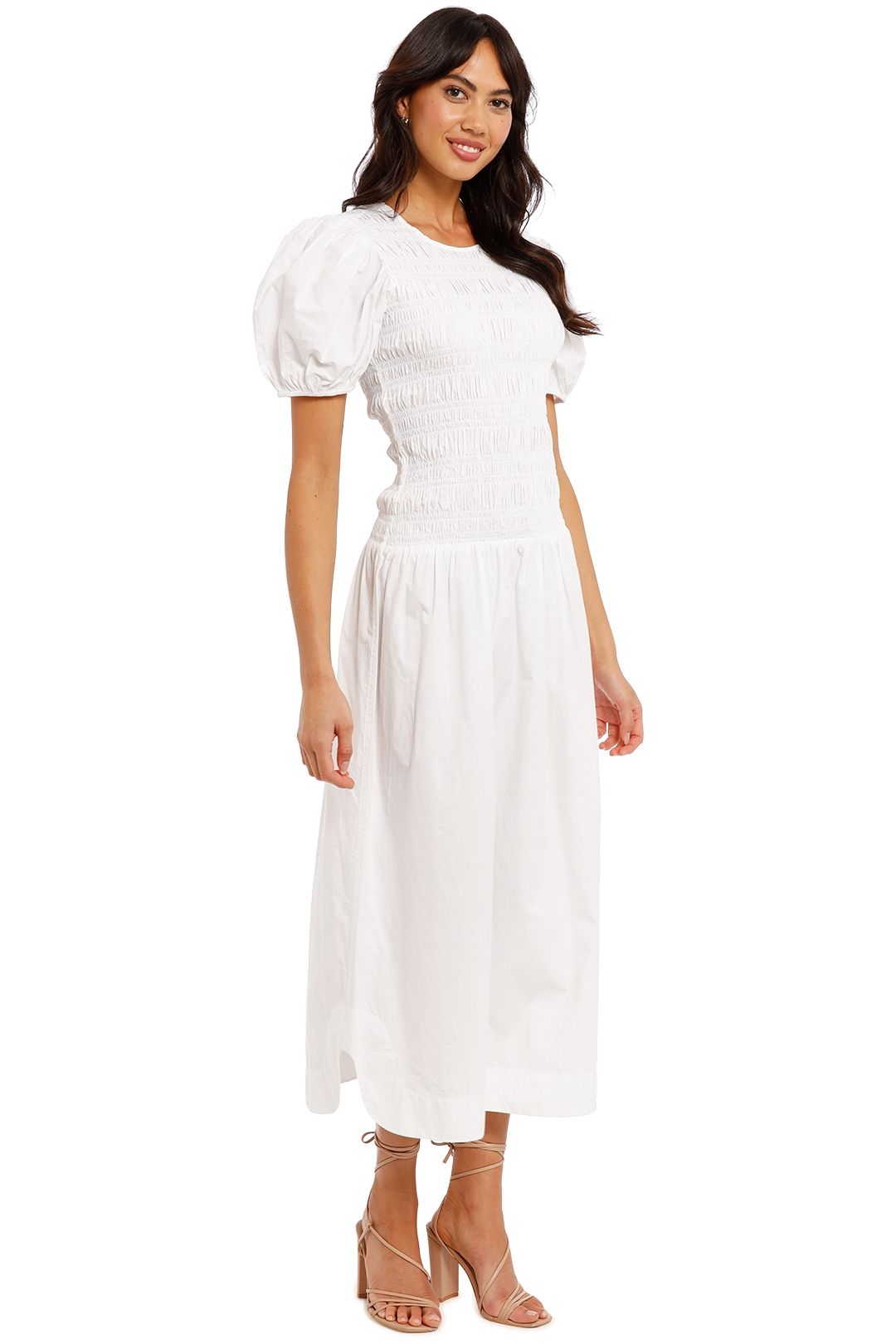 Ganni Cotton Poplin Dress white
