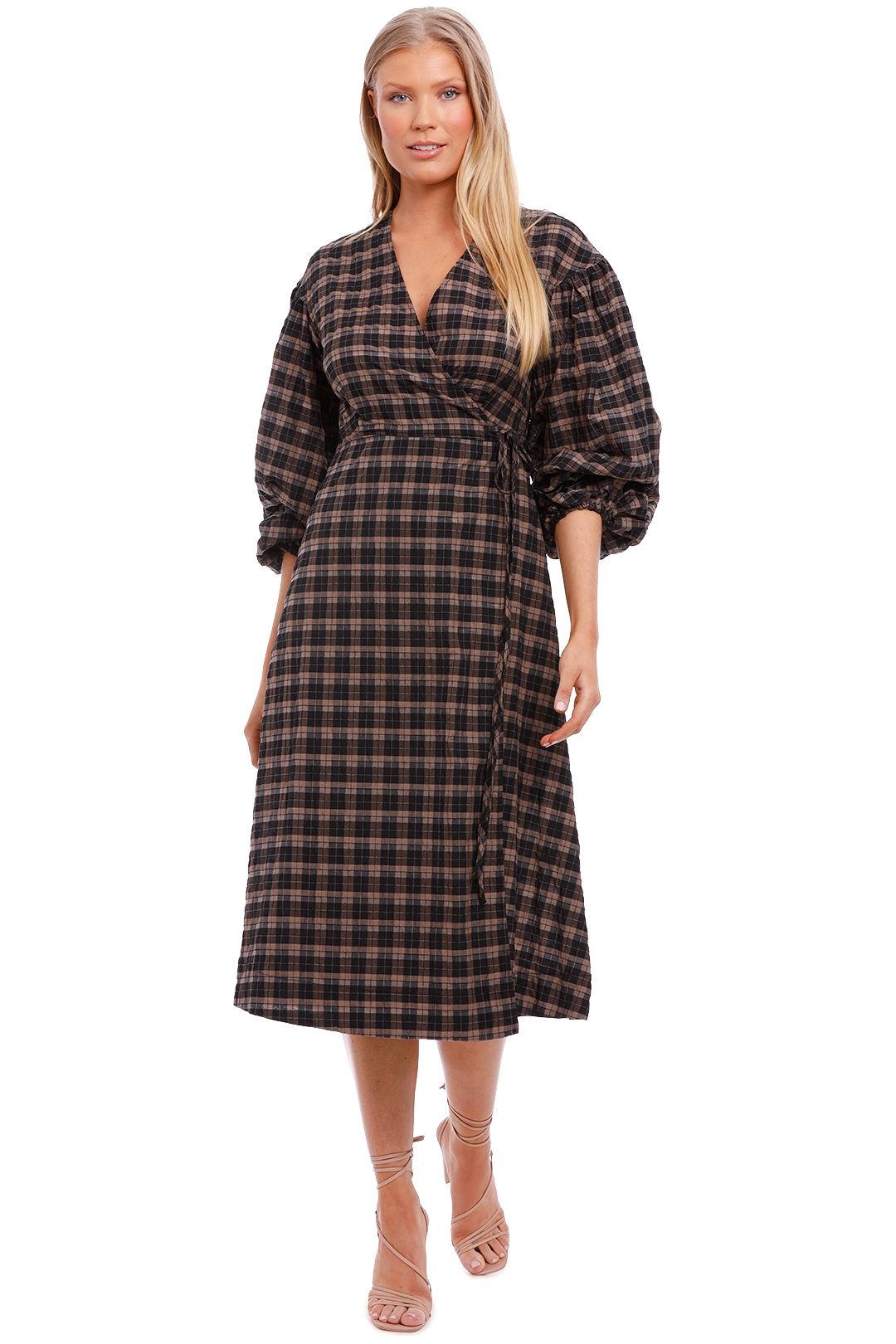 Hire Fossil Wrap Dress | Ganni | GlamCorner