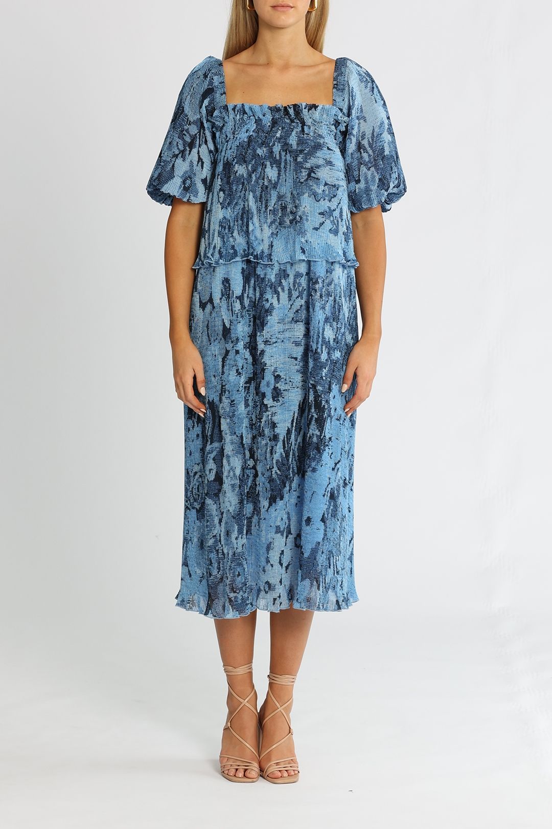 Ganni Placid Blue Midi Dress