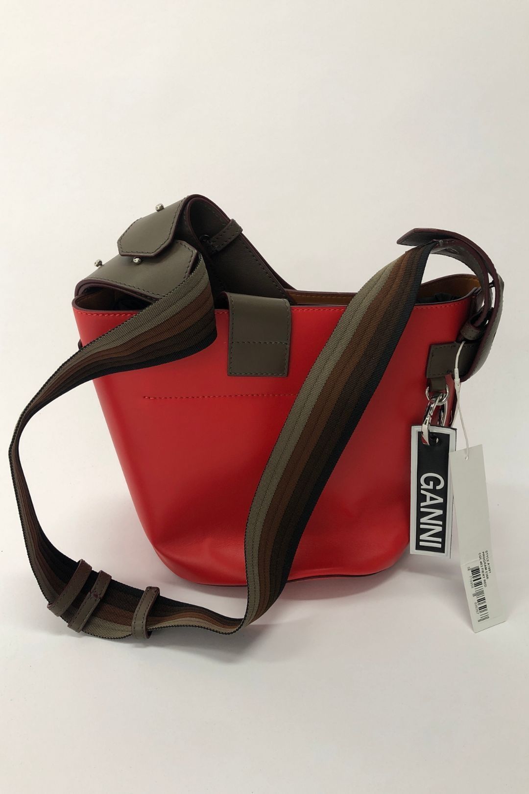 Ganni - Red Crossbody Bucket Bag