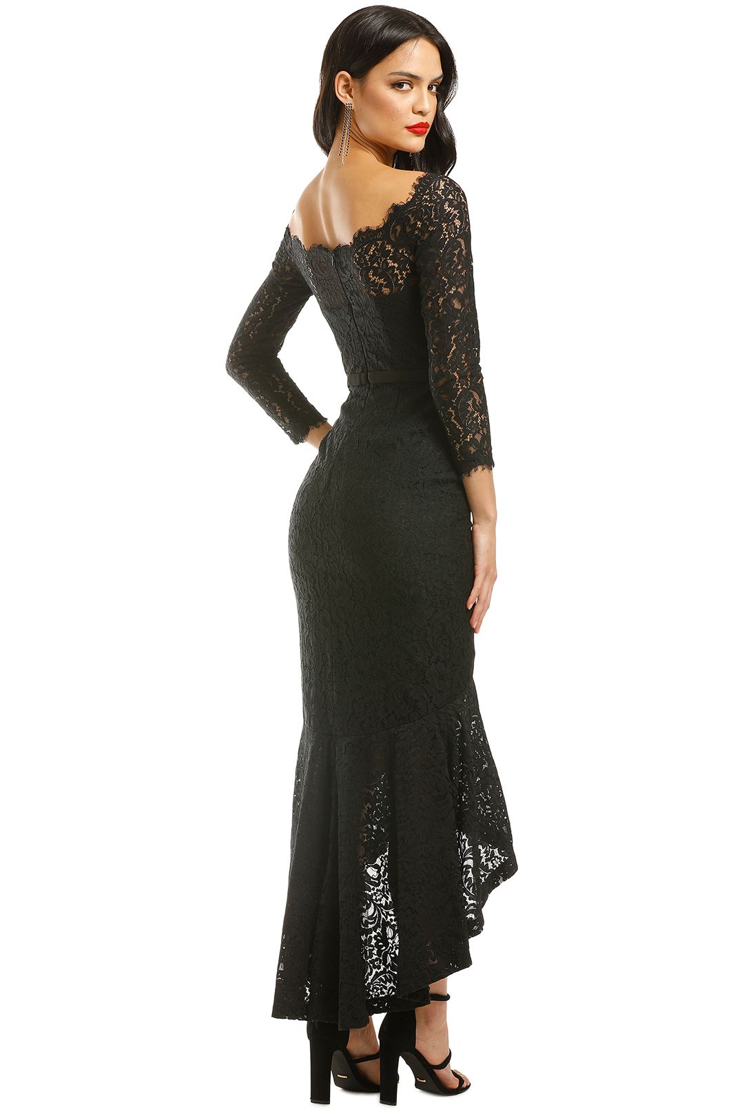 Sofia Mermaid Hem Gown in Black by George for Rent | GlamCorner