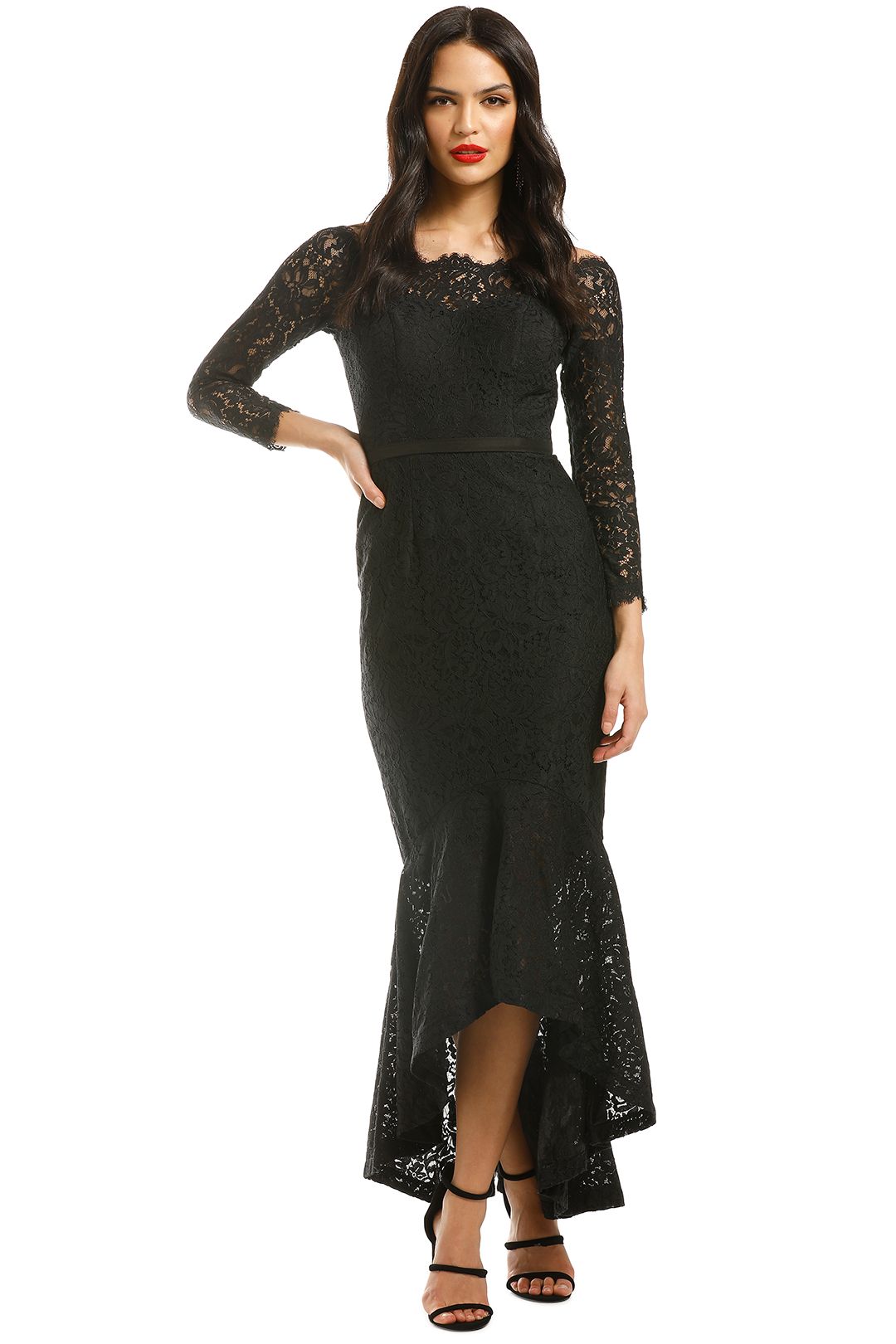 Sofia Mermaid Hem Gown in Black by George for Rent | GlamCorner