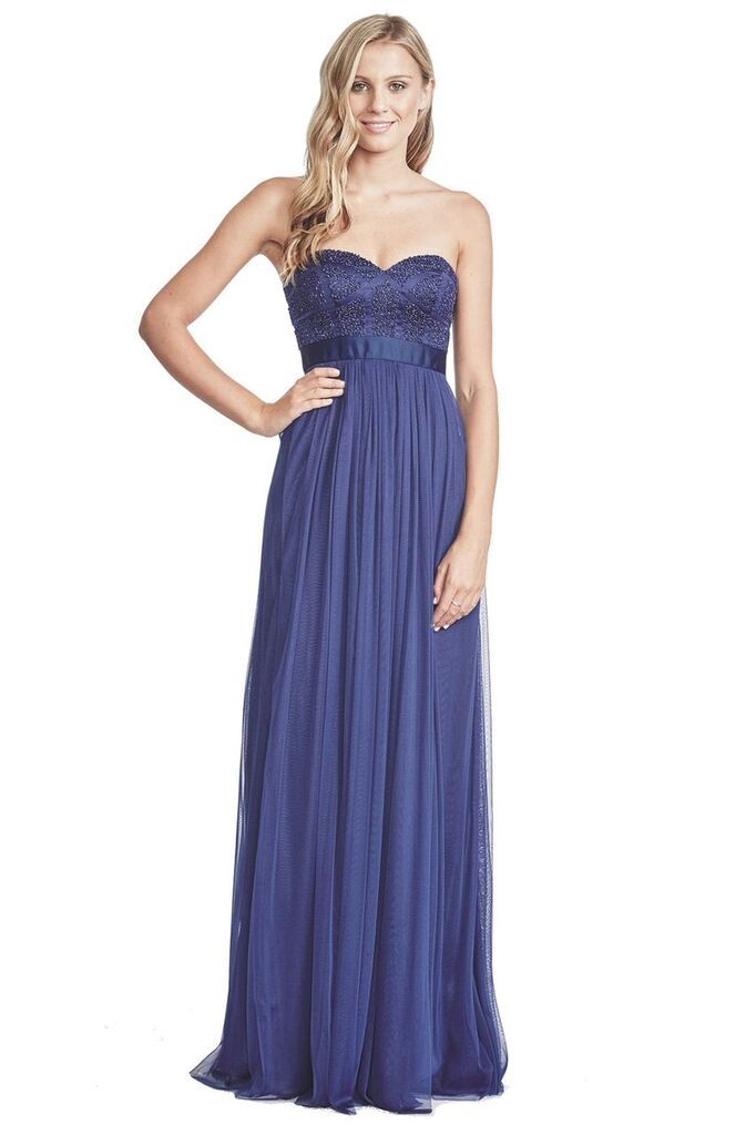 George - Pixel Gown - Indigo - Front