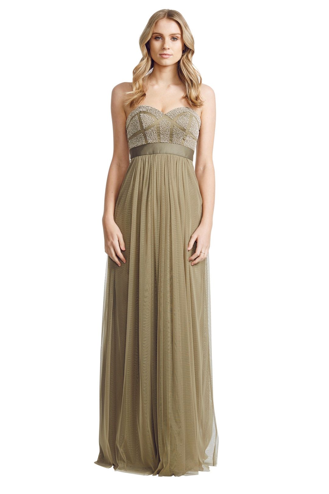 George - Pixel Gown - Olive - Front