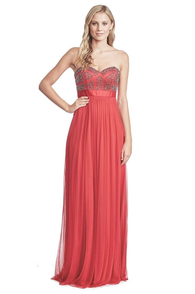 George - Pixel Gown - Scarlet - Front