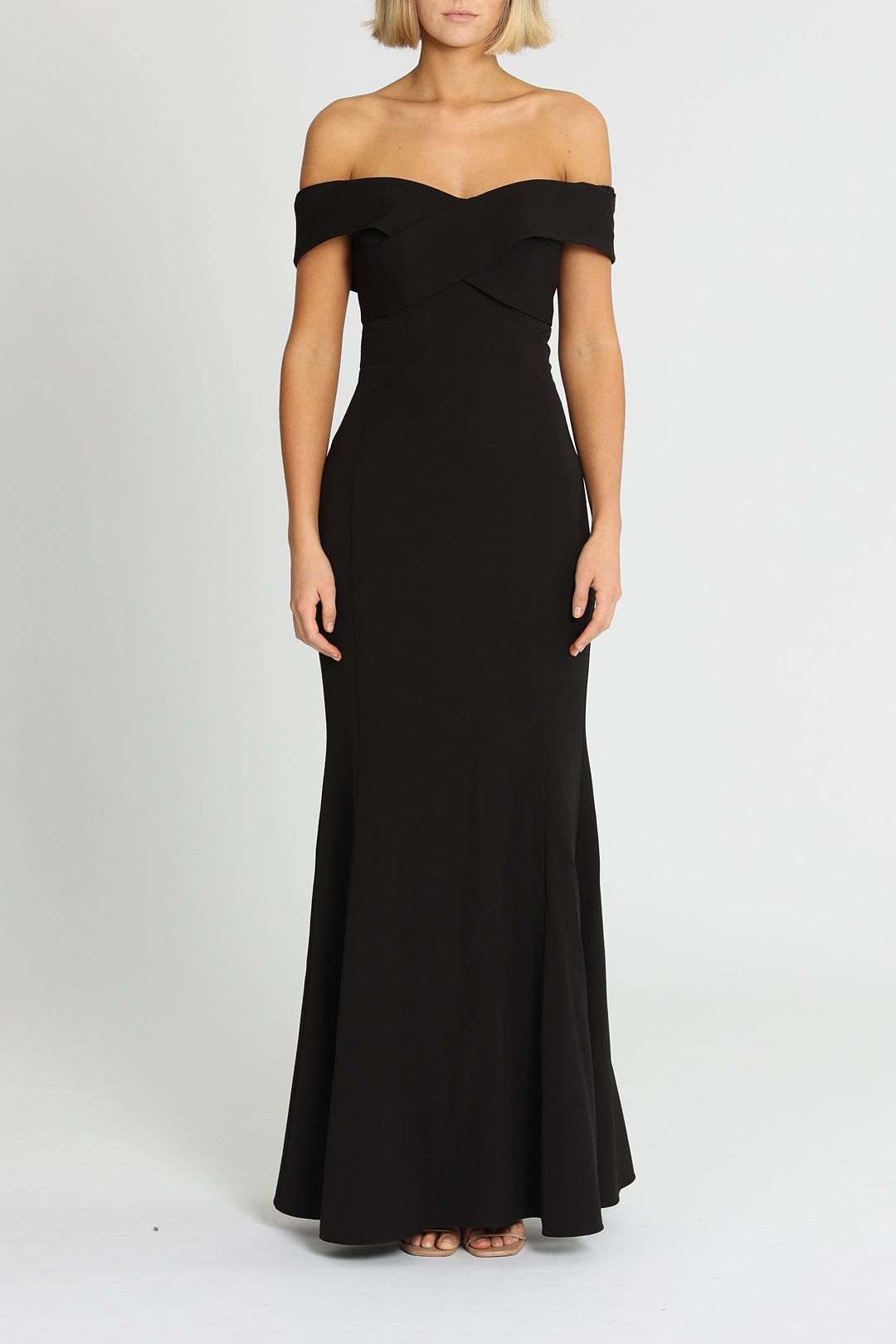 Forest Green Shimmer Georgette Bodice Gown with Black Lycra Skirt