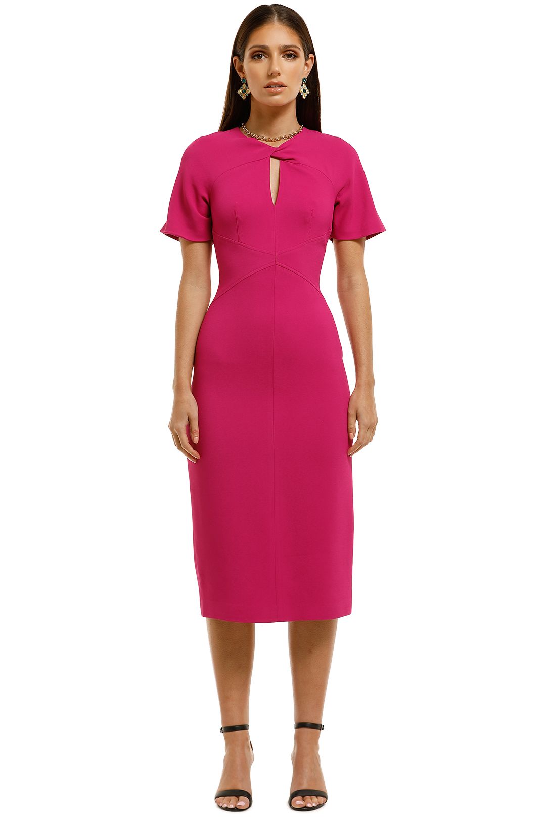 Ginger-and-Smart-Advocate-Fitted-Dress-Fuschia-Front