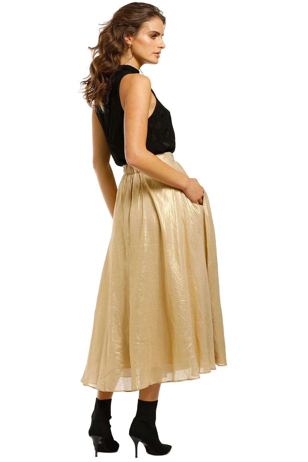 Glorious Skirt in Light Gold by Ginger and Smart for Hire | GlamCorner