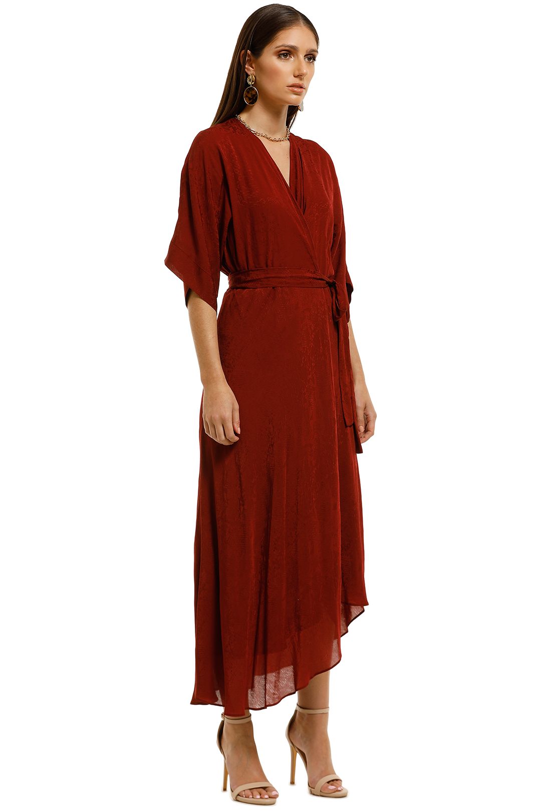 Panacea Wrap Dress in Rust by Ginger 