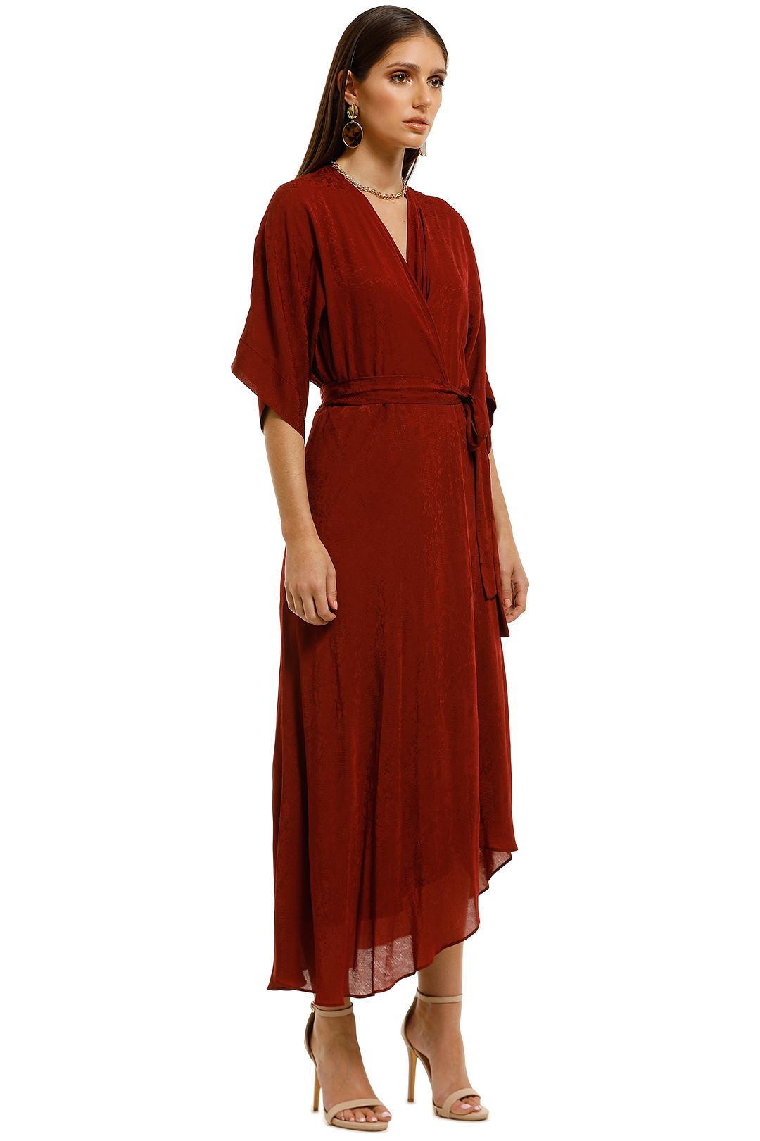 Ginger-and-Smart-Panacea-Wrap-Dress-Rust-Side
