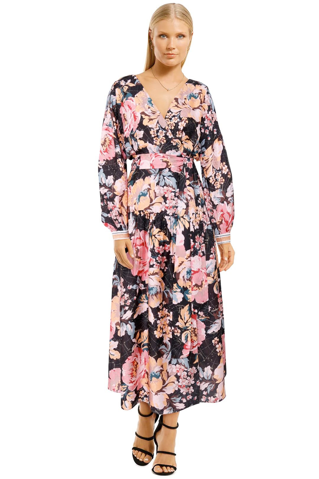 Floral Charts Wrap Dress by Ginger and Smart to Buy | GlamCorner
