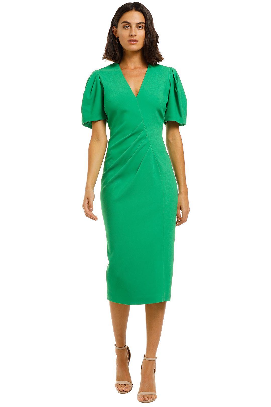 Ginger-and-Smart-Vortex-Dress-Neon-Green-Front