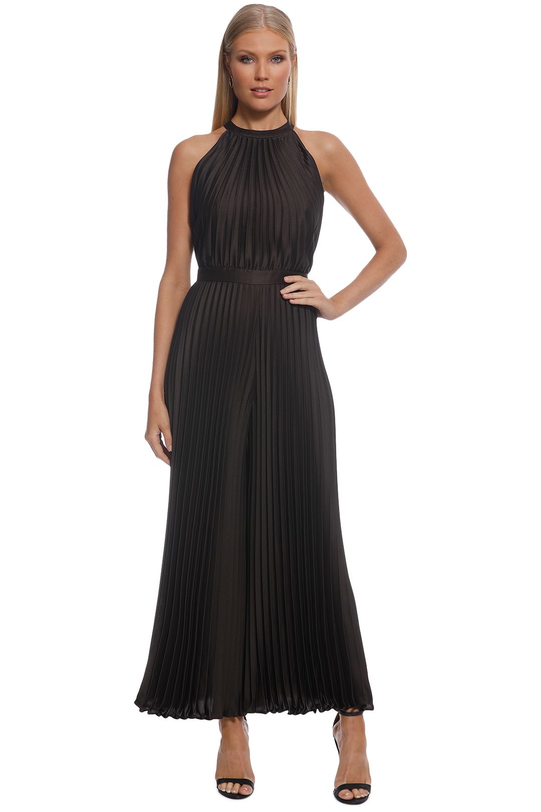 Ginger and Smart - Depth Pleat Jumpsuit - Black - Front
