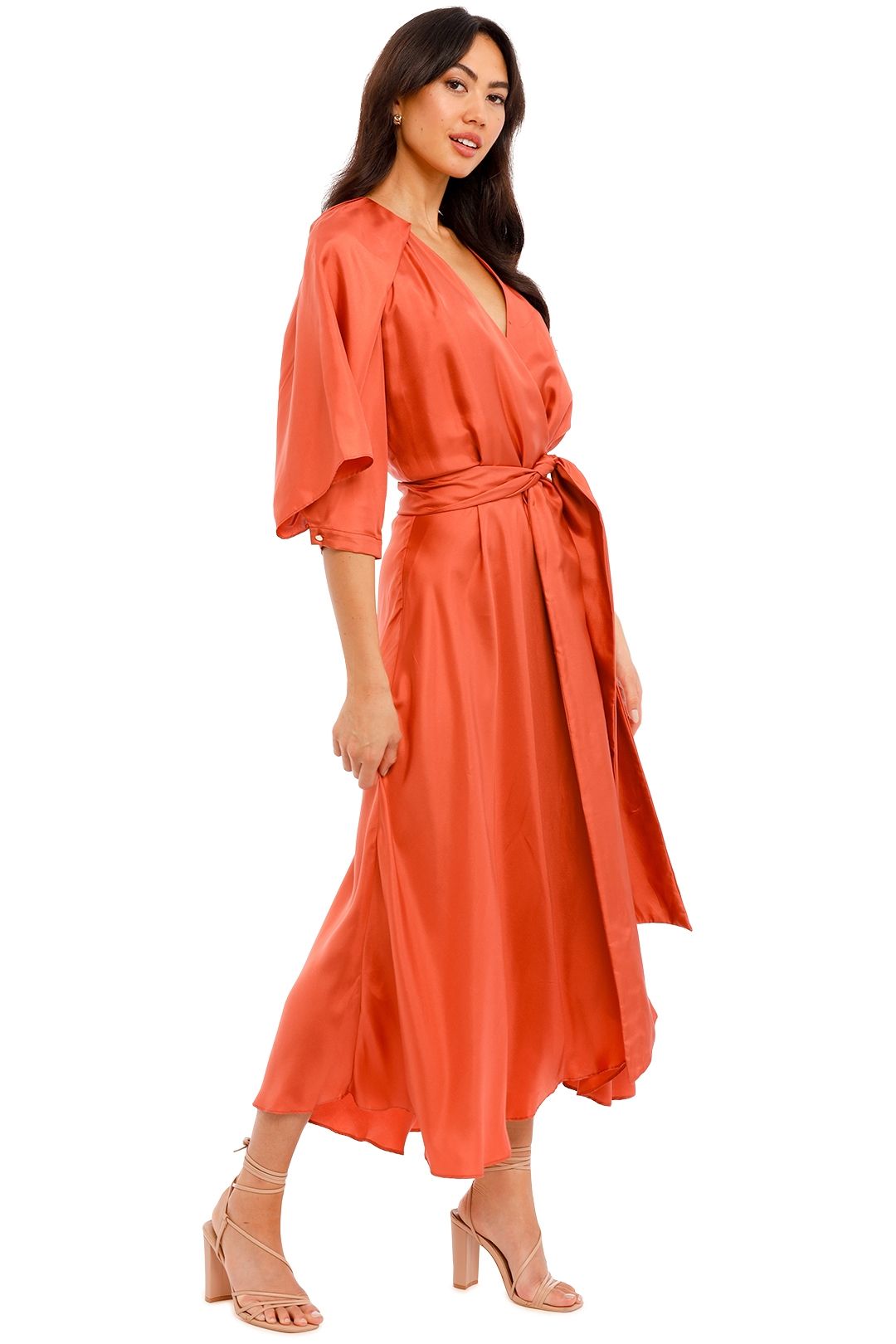 Hire Blush Wrap Dress in Sunset Pink Ginger and Smart GlamCorner