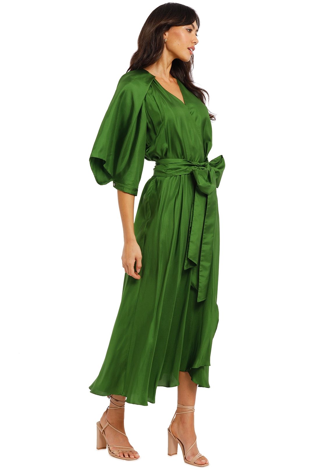 Ginger and Smart Easel Wrap Dress in Fern GREEN