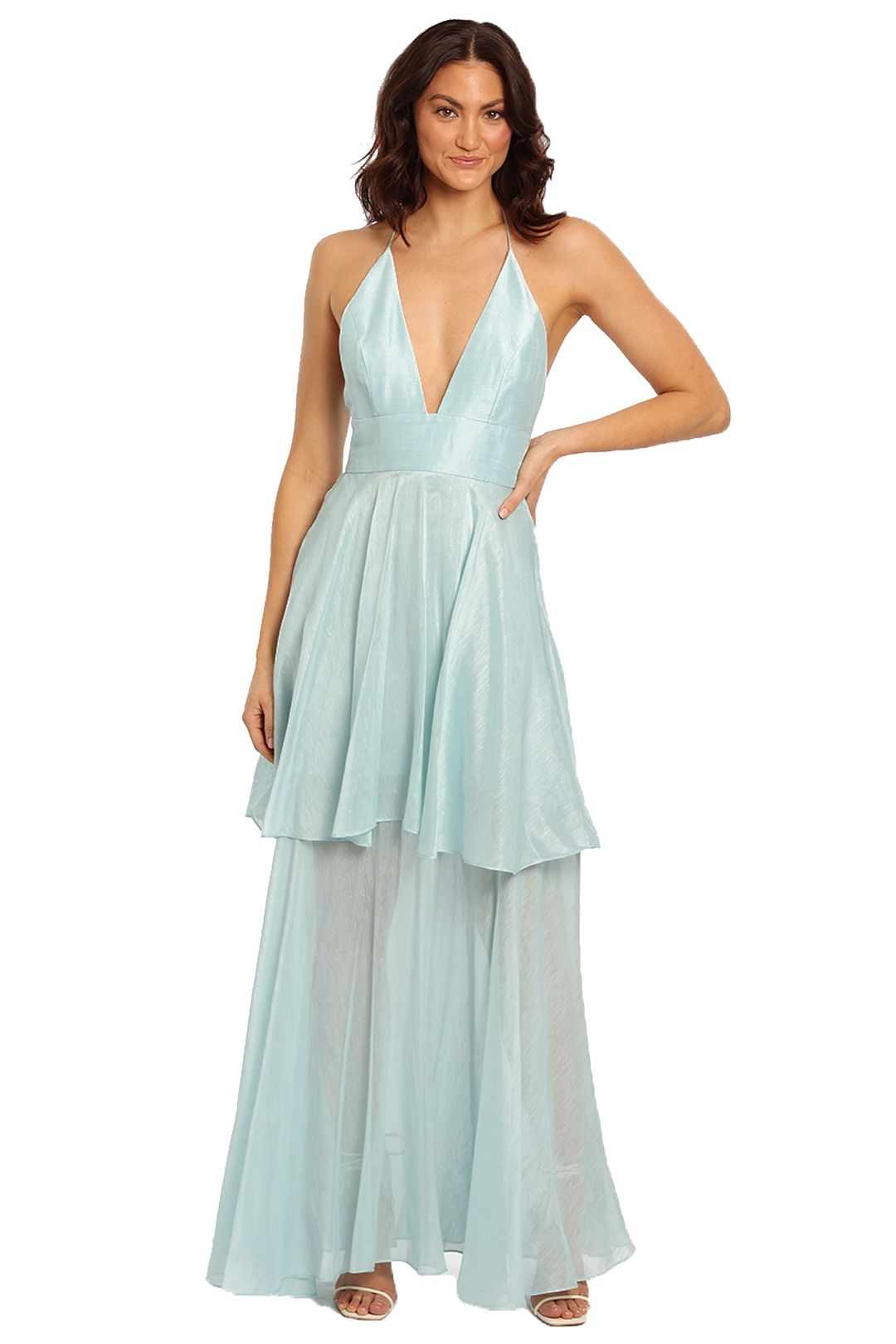 Ginger and Smart Eminence Gown Aloe Blue tiered