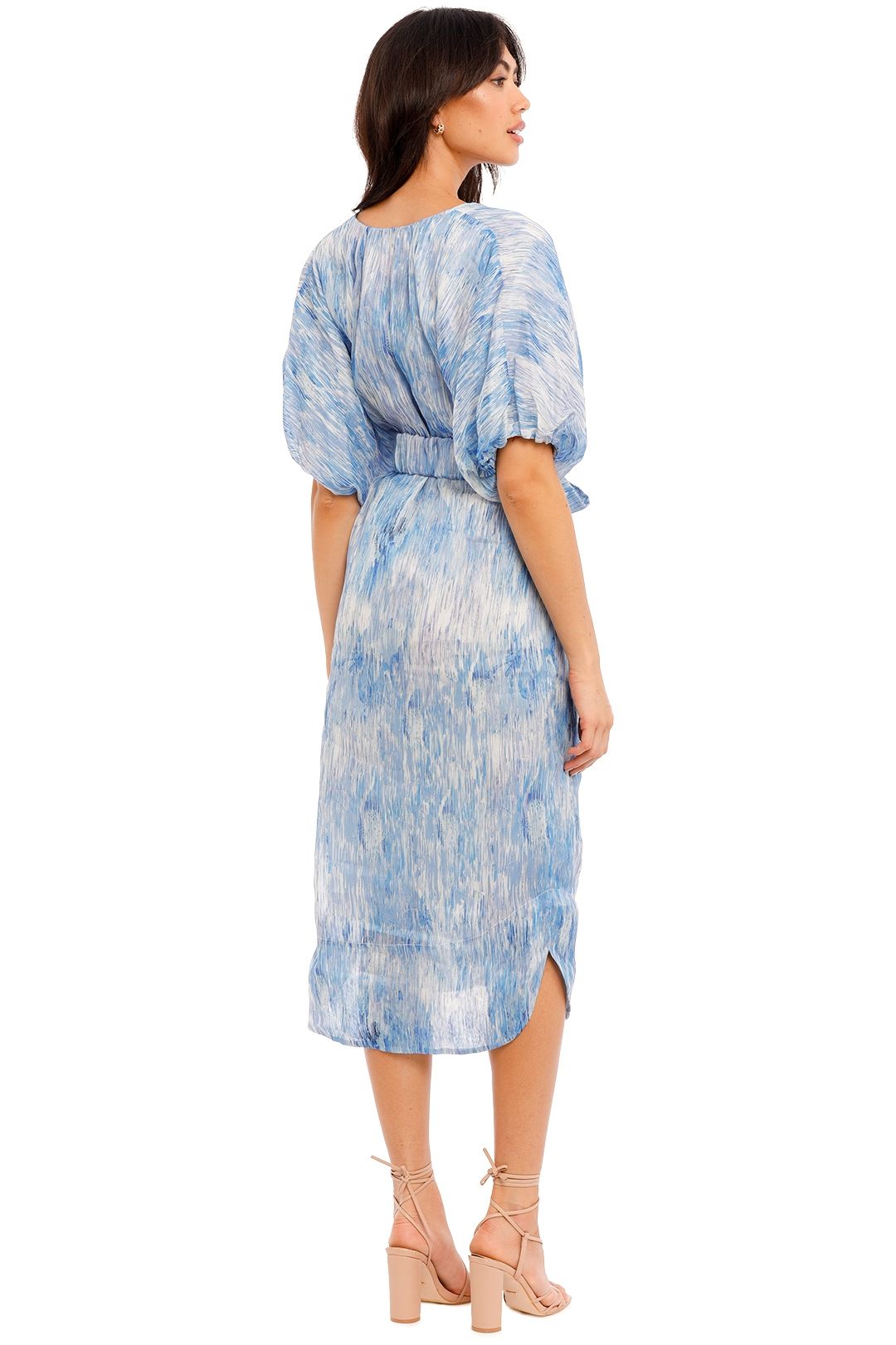 Ginger and Smart Radiate Midi Dress River Blue belted