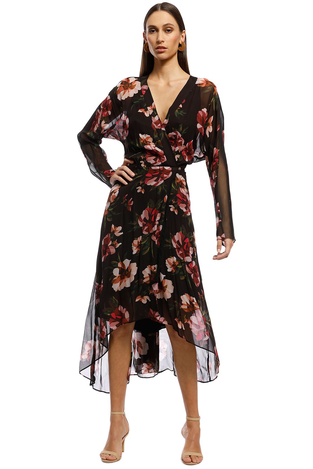 Ginger-and-Smart-Fragment-Wrap-Dress-Burgundy-Front