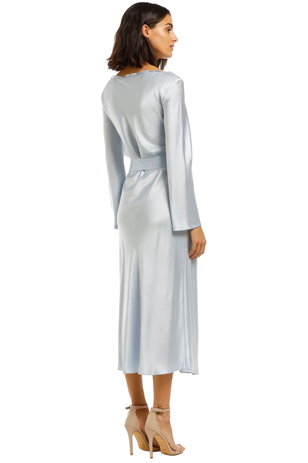 sky blue silk gown