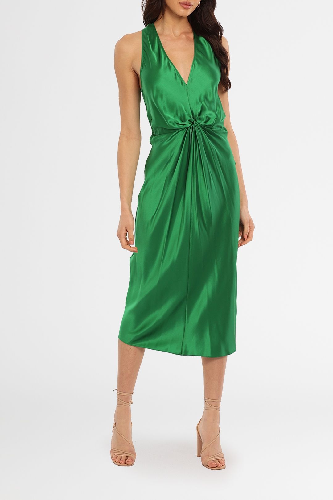 Green Knot Front Dress | Liquorish | SilkFred