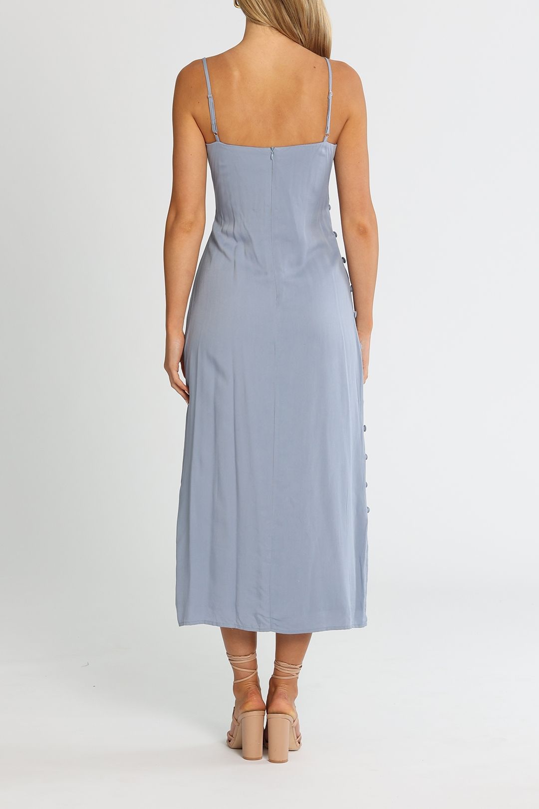 Girl and the Sun Brielle Midi Dress Blueberry Back Zip