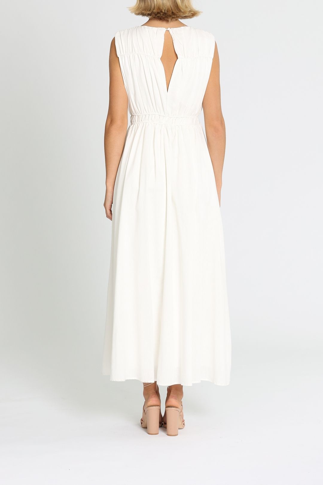Girl and the Sun Willa Midi Dress White A-line Skirt