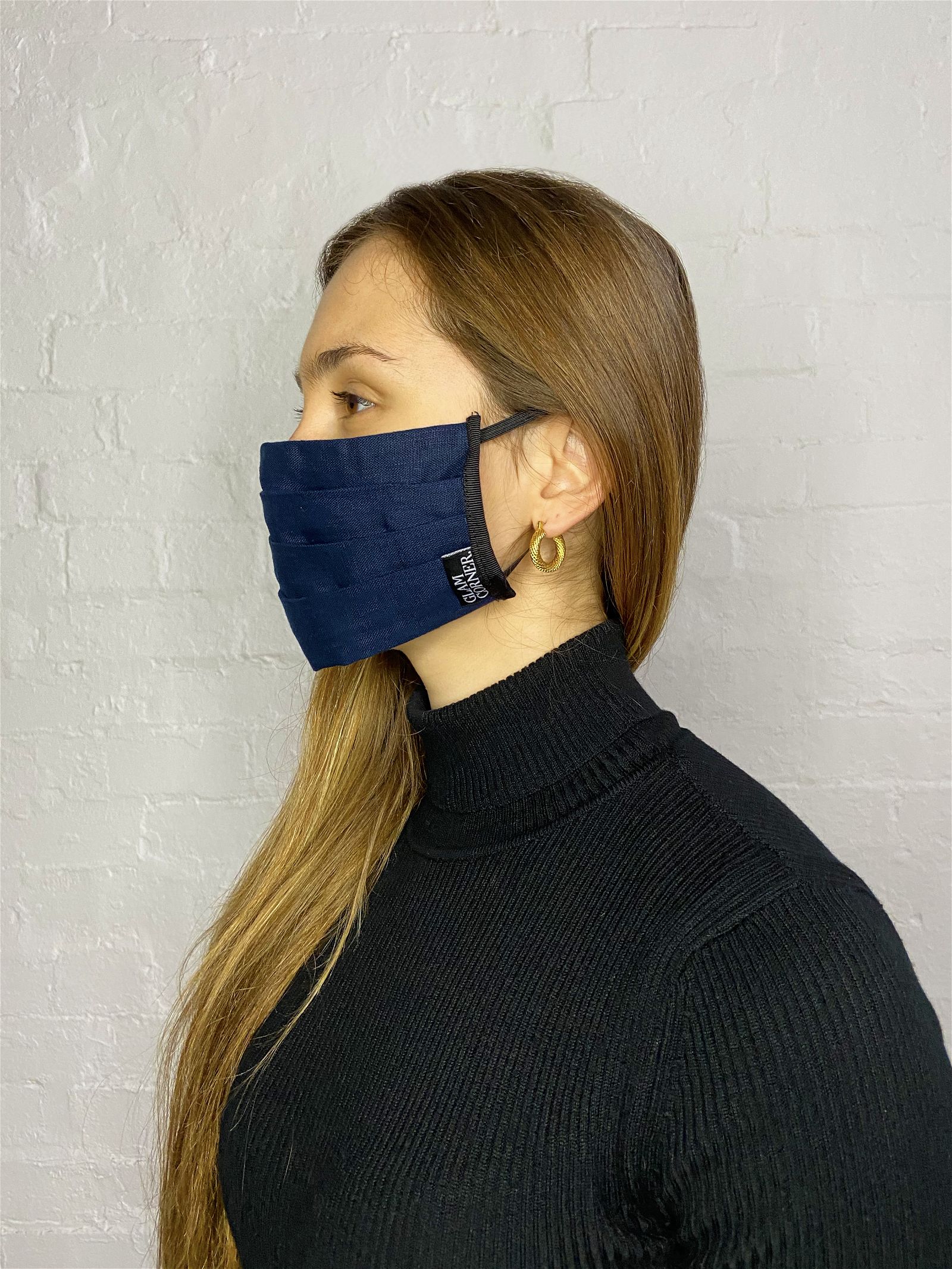 GlamCorner-Fabric-Face-Mask-2-Pack-Mix-E-Model-Navy-Blue