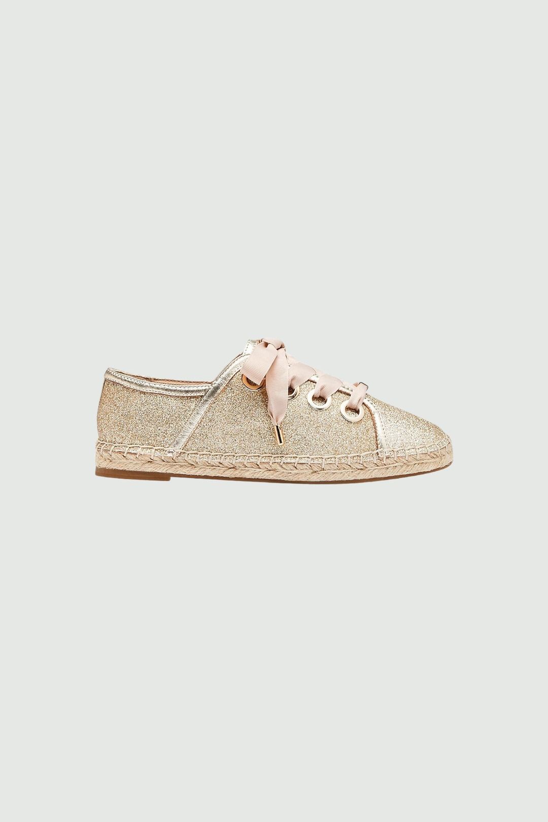 Mimco Gold Flare Lace-up Espadrille