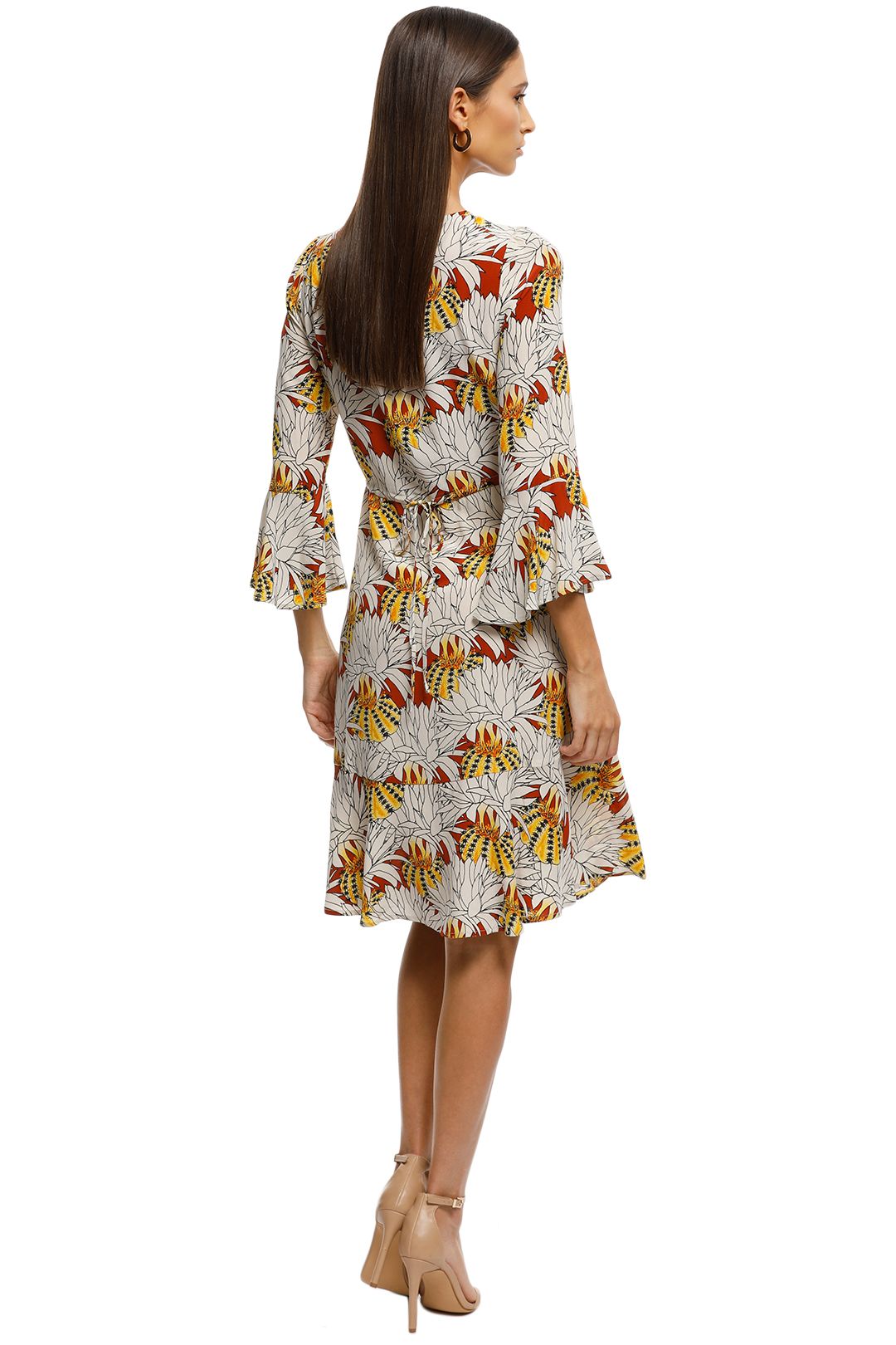 Gorman - Pumpkin Flower Silk Dress - Print - Back
