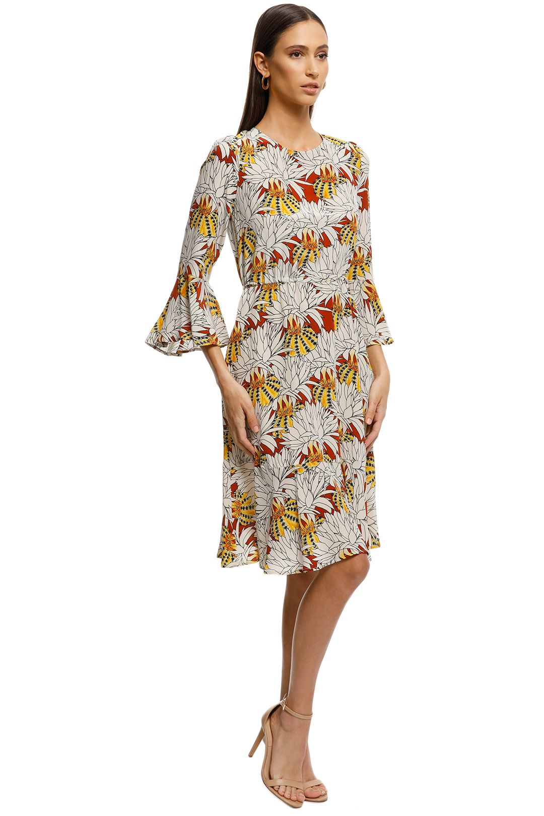 Gorman - Pumpkin Flower Silk Dress - Print - Side