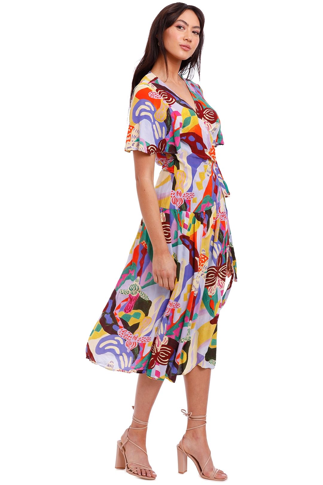 Gorman Wild Orchid Wrap Dress Multi Print