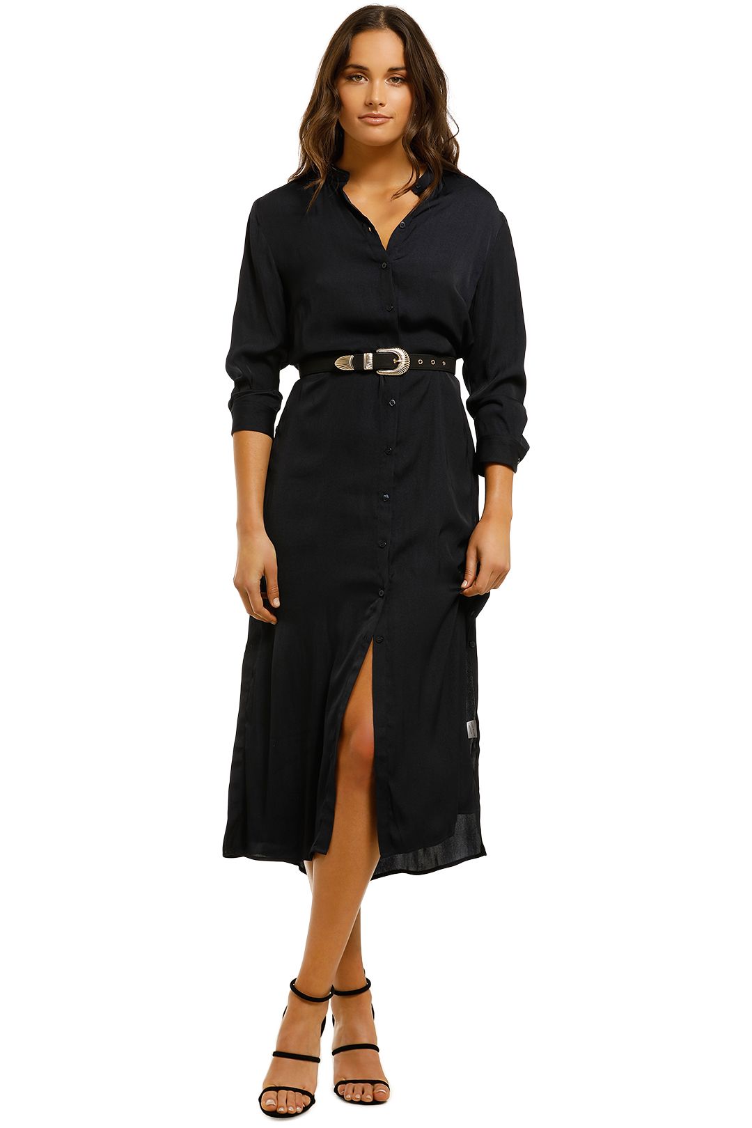 Grace-Willow-Ally-Shirt-Dress-Midnight-Front